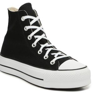 black platform converse in size 7